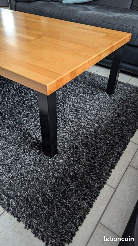 Table basse industriel hêtre massif (image 3)