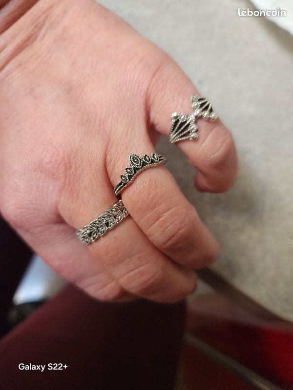 Lot de bagues Queen alliance argent Montres Bijoux