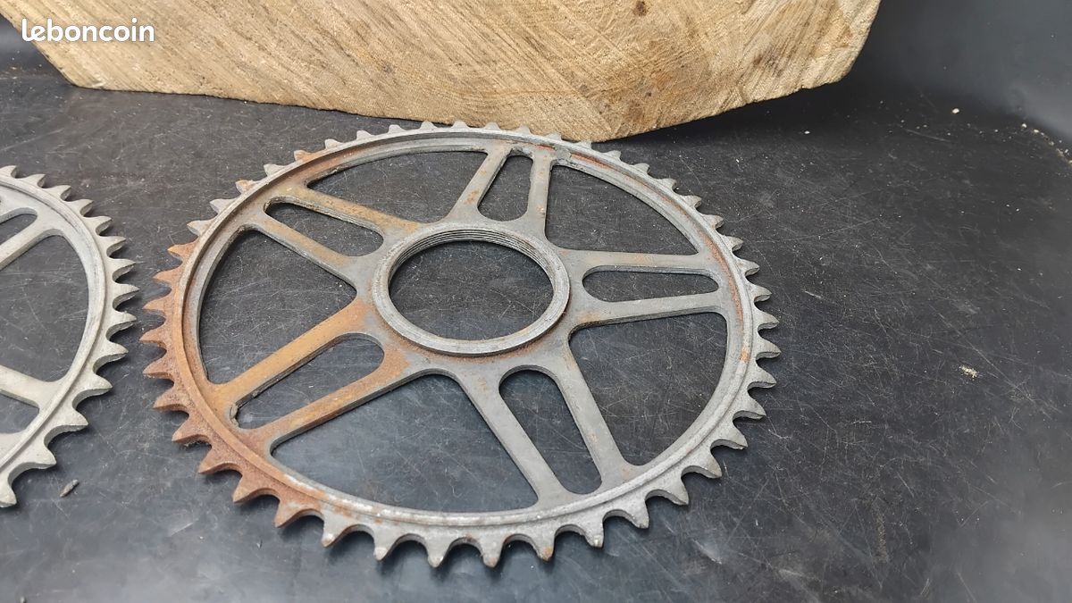NOS Plateaux Acier Chromé RFG 53T Old Bike Chainring Pedalier Vélo Ancien