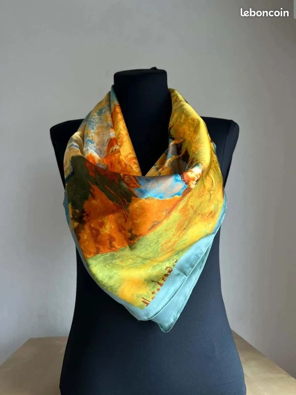 Foulard carré multicolore style artistique – chic & lumineux (image 1)