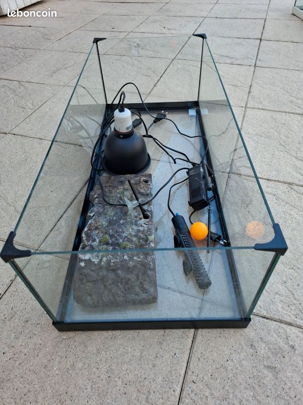 Terrarium 80 cm avec lampe + chauffage + support (modèle sans couvercle) (image 2)