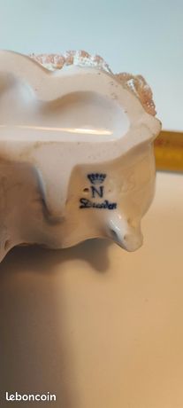 ANCIEN TETTAU ROYAL Bayreuth Allemande Porcelaine Sel Cave Pot