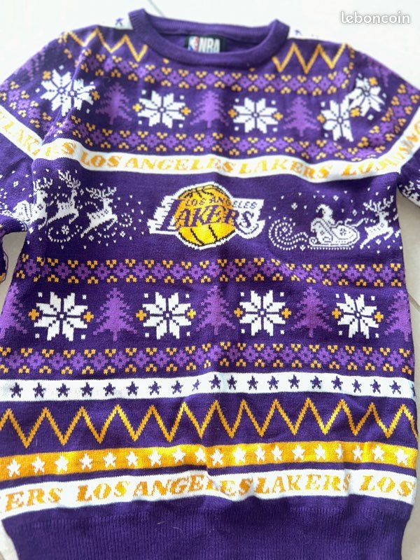 Pull de Noël Lakers 10-11 ans Vêtements