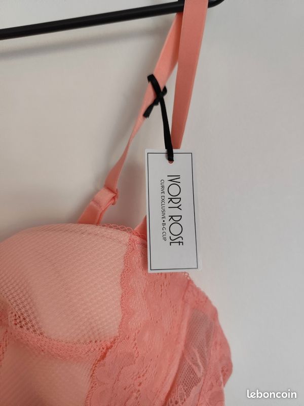 Soutien-Gorge Elle 90C Rose Neuf Avec Étiquettes - Bandeau Fabriqué En France