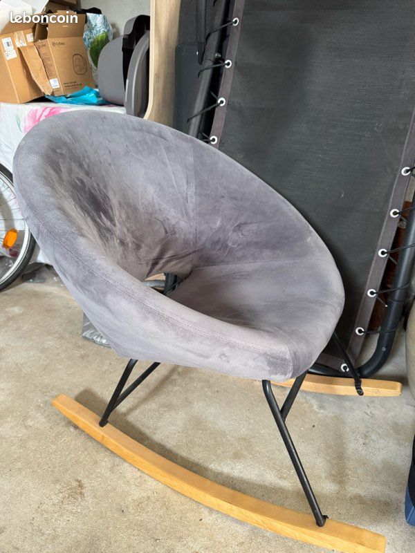 Rocking-chair gris Ameublement