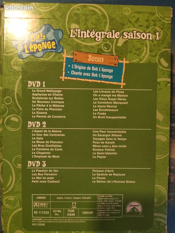 Coffret DVD bob l'éponge saison 1 (image 2)