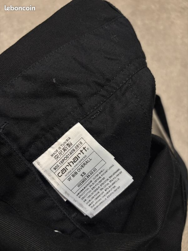 Salopette Carhartt W' Bib Overall en Coton noir | Taille XS #SLCM269 (image 5)