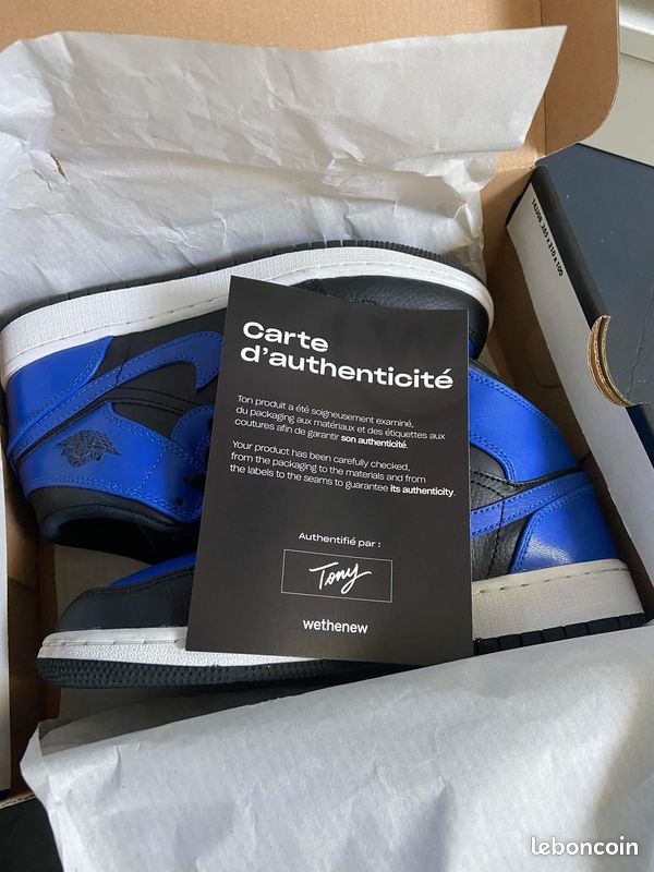 Air Jordan 1 Mid Hyper Royal Tumbled Leather (image 6)