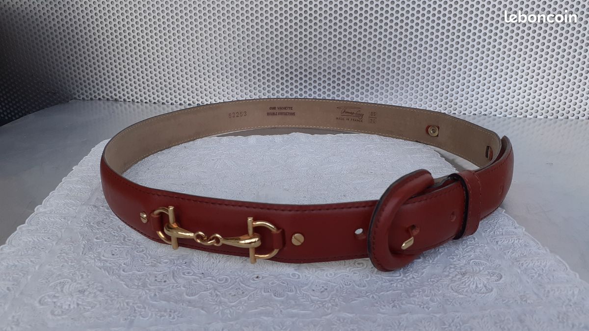 Ceinture cuir vachette Mors de chevaux 85 Cm neuve Accessoires