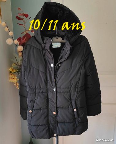 Doudoune noire matelassée (état neuf) 10/11 ans (image 1)