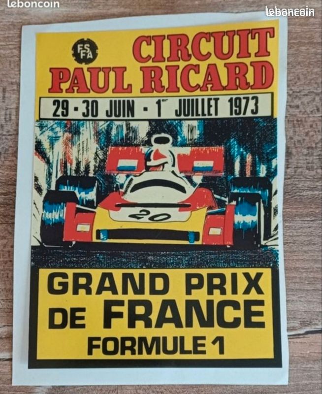 Stickers autocollant tracé circuit Paul Ricard