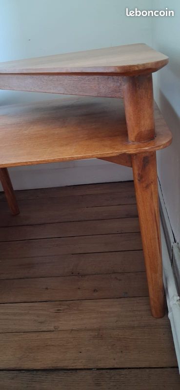 Table basse bout de canapé scandinave vintage années 1960-1970, en bois (image 4)
