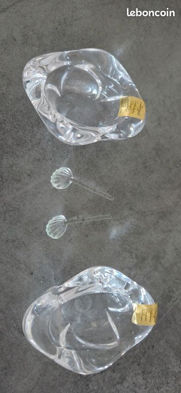 Salière et poivrière en cristal Bayel neuf (image 5)