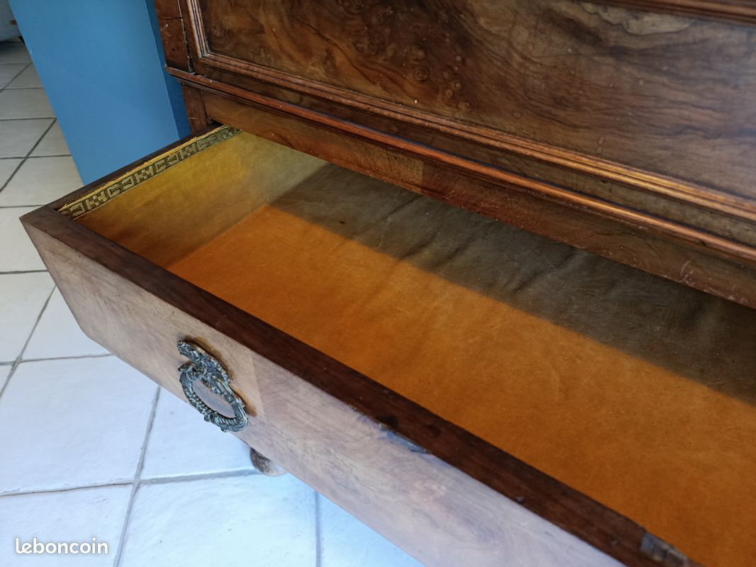 Commode secrétaire Louis-Philippe plateau en marbre (image 5)