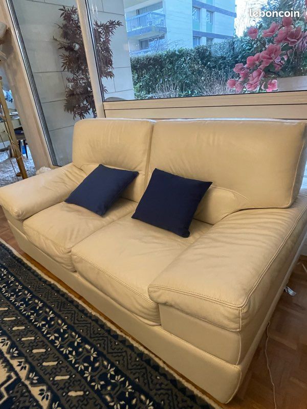 Ensemble en cuir de buffle et piqûre sellier, Roche Bobois, 1980