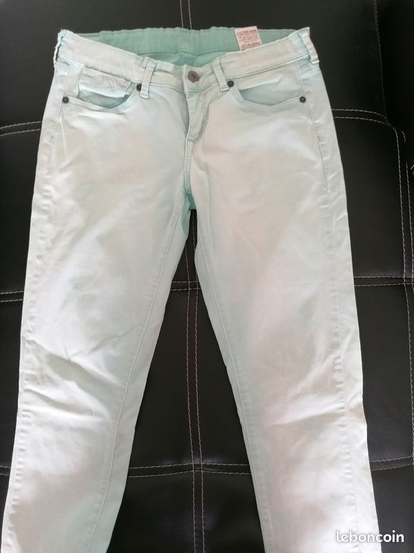 Pantalon vert pâle Pépé Jeans 16 ans (image 1)
