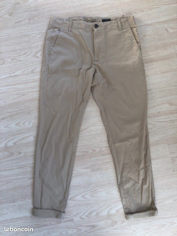 Pantalon chino beige taille M (40) (image 1)