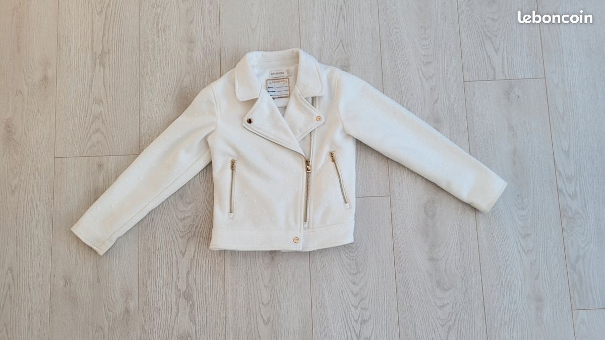 Veste manteau fille 8 ans blanche (image 1)