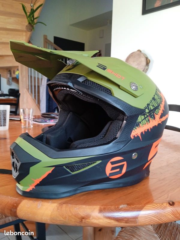 Casque Moto Cross SHOT RACE GEAR Furious Story Orange Matt - Homologué ECE 2205