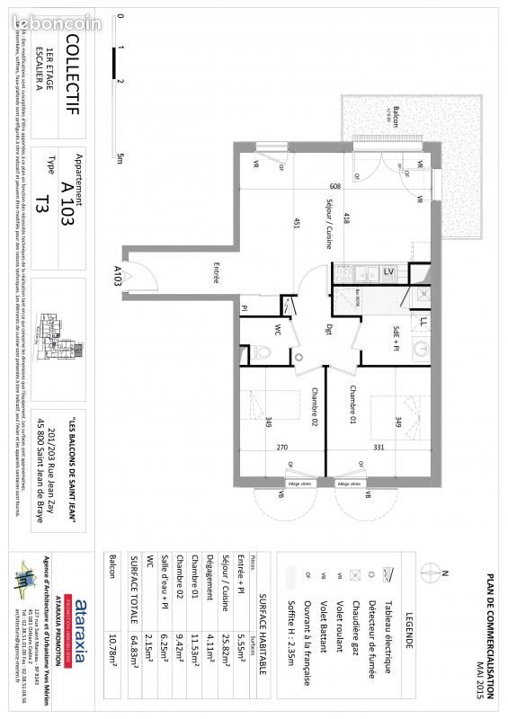 Appartement a louer saint-jean-de-braye - 3 pièce(s) - 64 m2 - Surfyn
