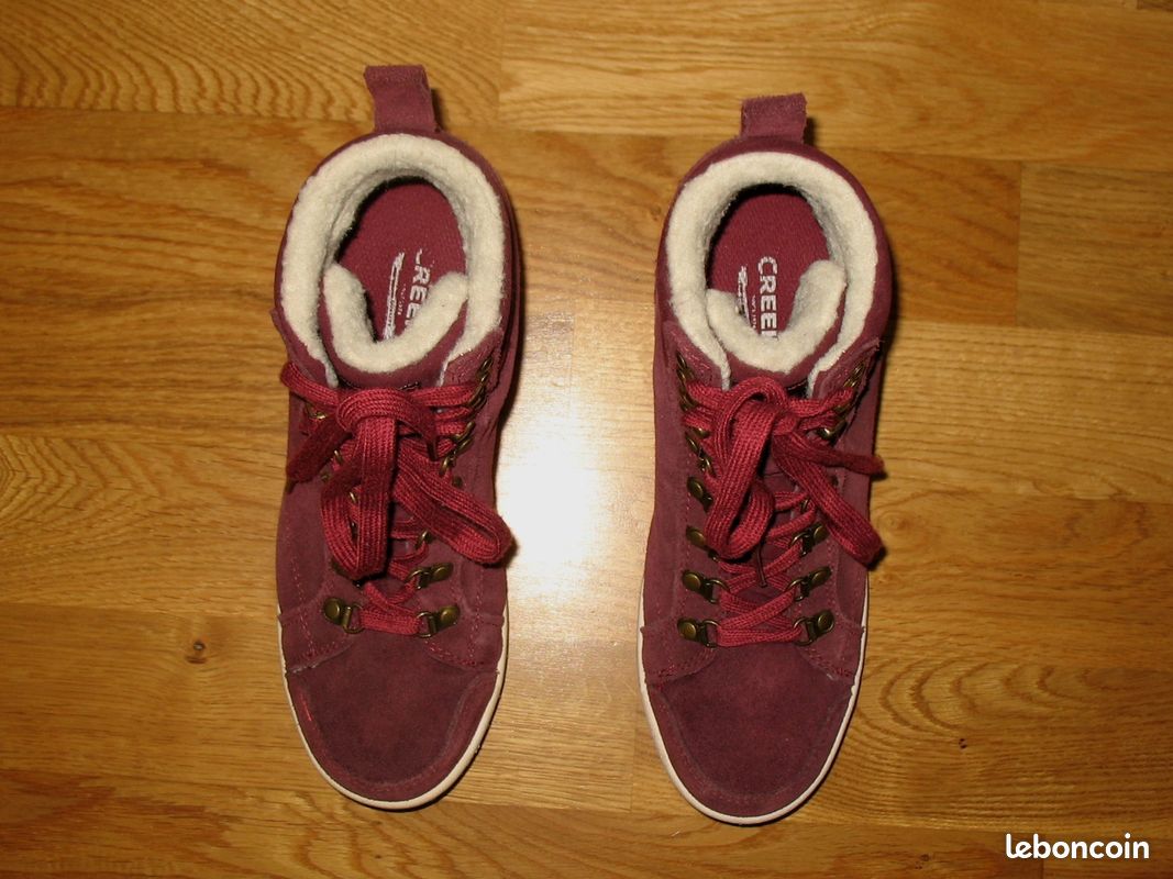 Baskets Creeks Bordeaux - Taille 38 - Noir - Occasion En Bon état