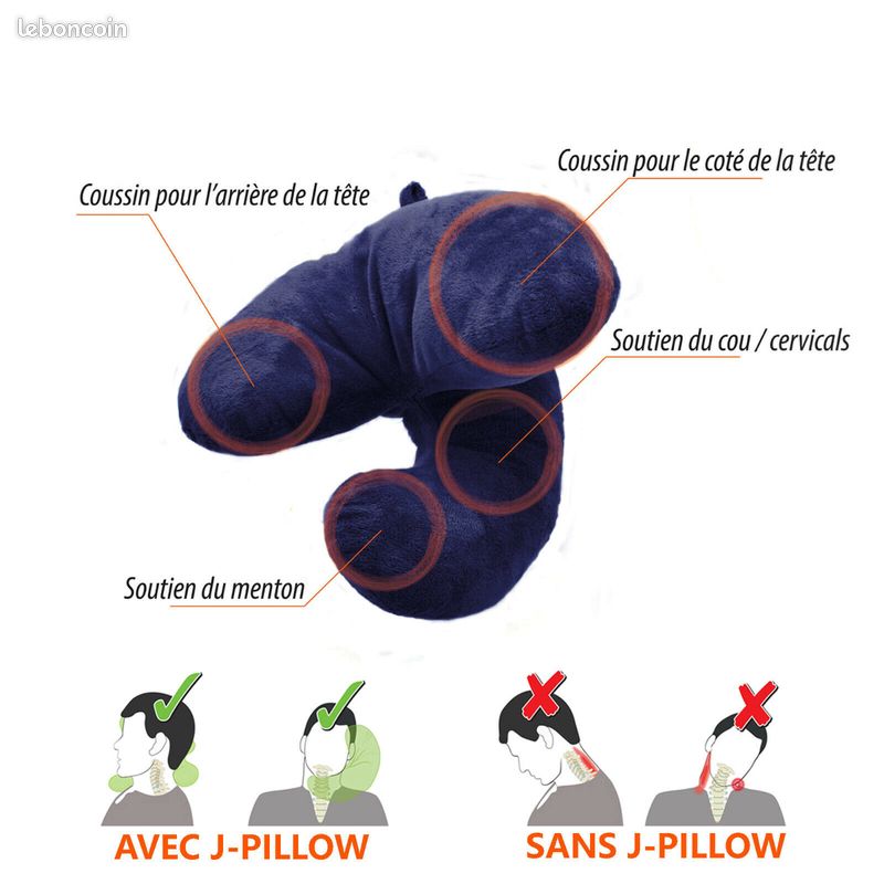 Oreiller coussin de voyage avion voiture my.Pillow cervicales tour de cou +CADEAU (image 4)