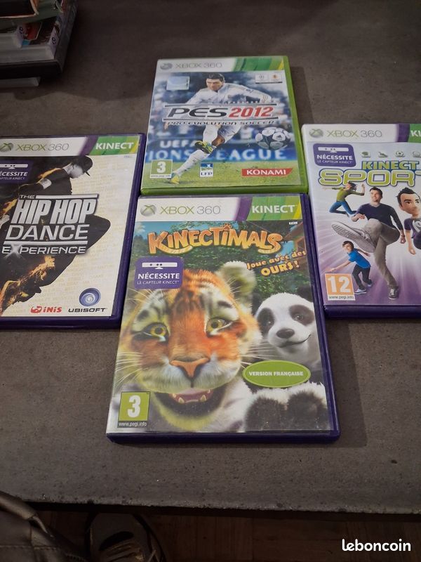 Lot De 4 Jeux Kinect Pour Xbox 360 - Occasion Bon état