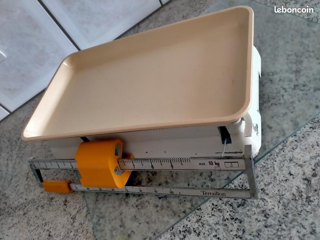 ANCIENNE BALANCE DE ménage jusqu'à 10 kg + pèse bébé hamac TERRAILLON + Notice EUR 29,74 - FR