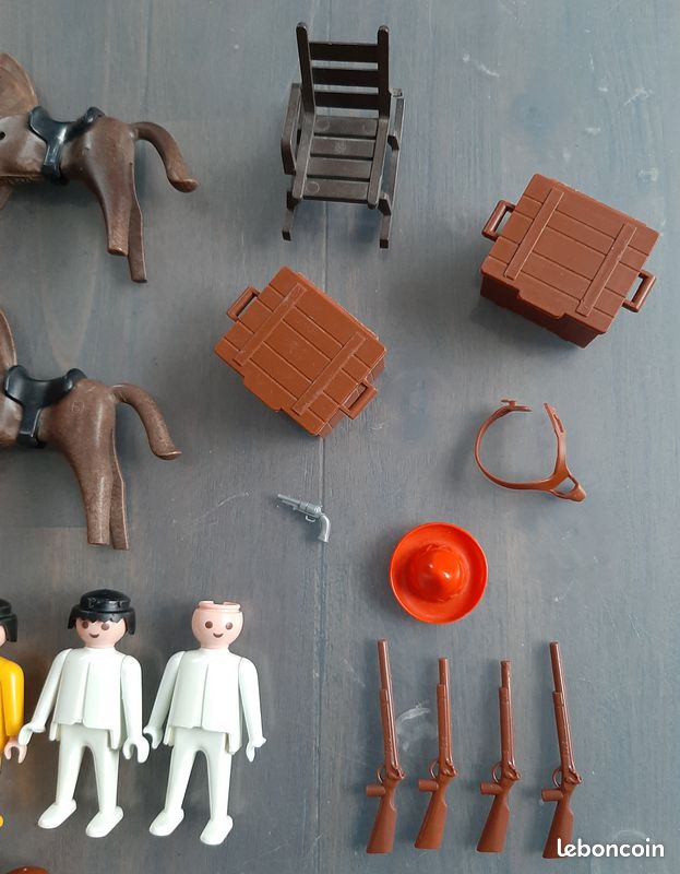 30 figurines Playmobil klicky 1974 cowboys shérif indiens et chevaux + accessoires vintage 3342 3555 3352 3580 (image 5)