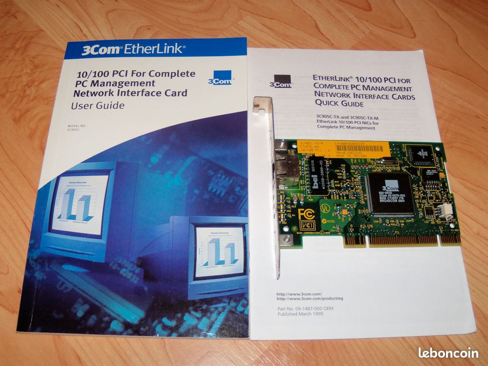 Carte réseau 3Com Carte Réseau 3C905C-TX-M ETHERLINK 10/100 PCI Ethernet RJ45 (image 1)