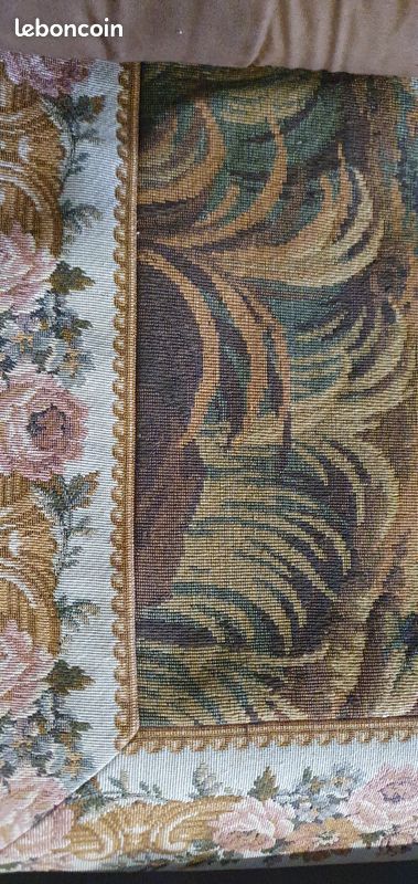 Tapisserie Murale Vintage 122x90 Cm - Motif Floral - Gobelins Français - Coton