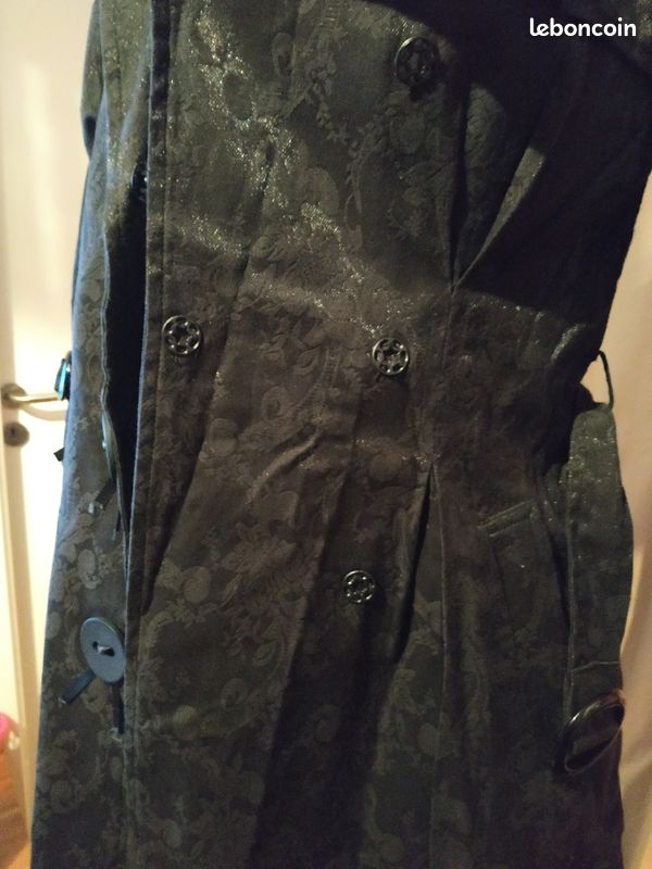 Trench long noir pailleté Chloé (image 4)