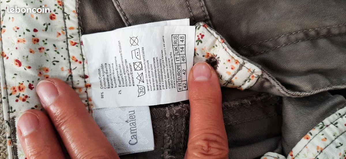 Pantalon toile femme Camaîeu (image 2)