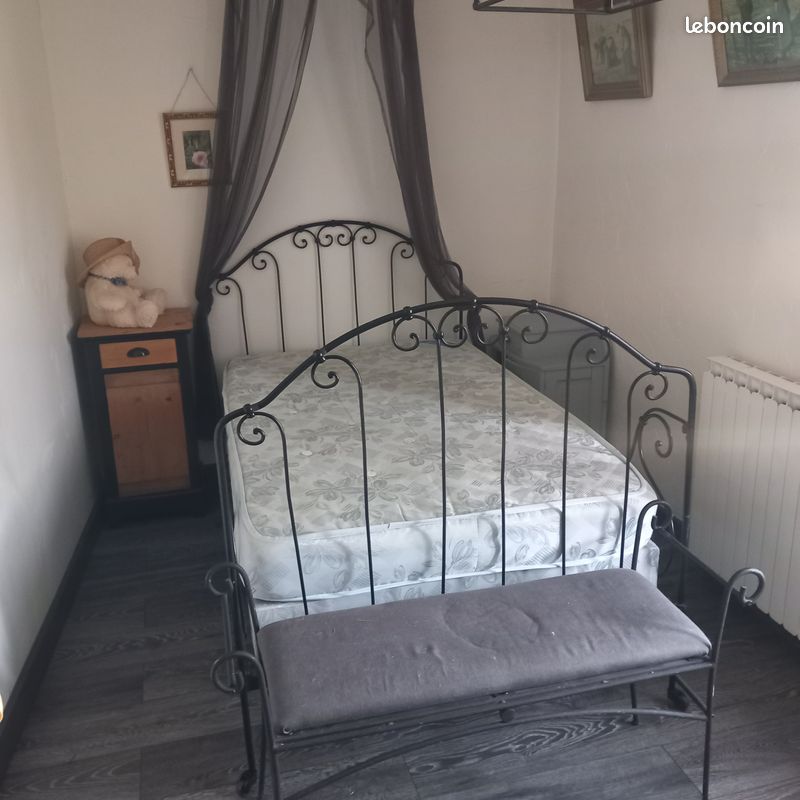 Ensemble lit fer forgé matelas sommier (image 2)