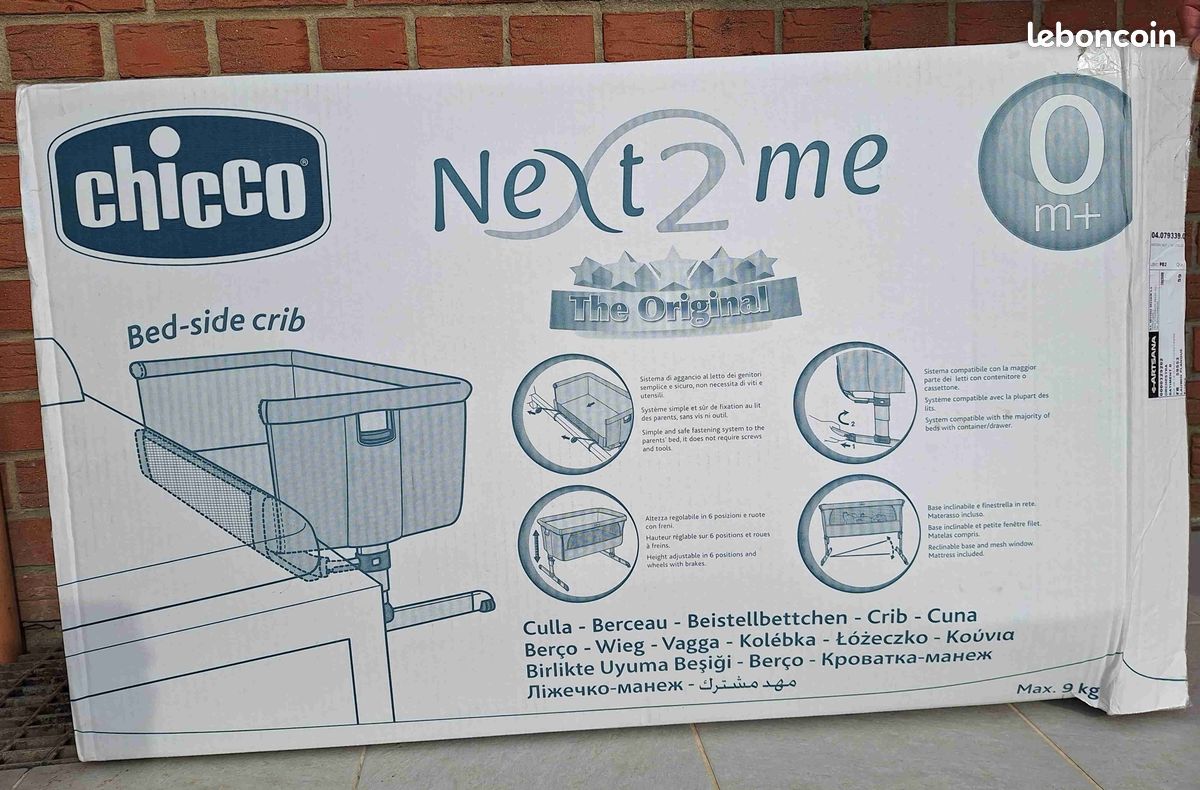 Berceau cododo CHICCO NEXT2ME comme neuf + linge de lit (image 6)