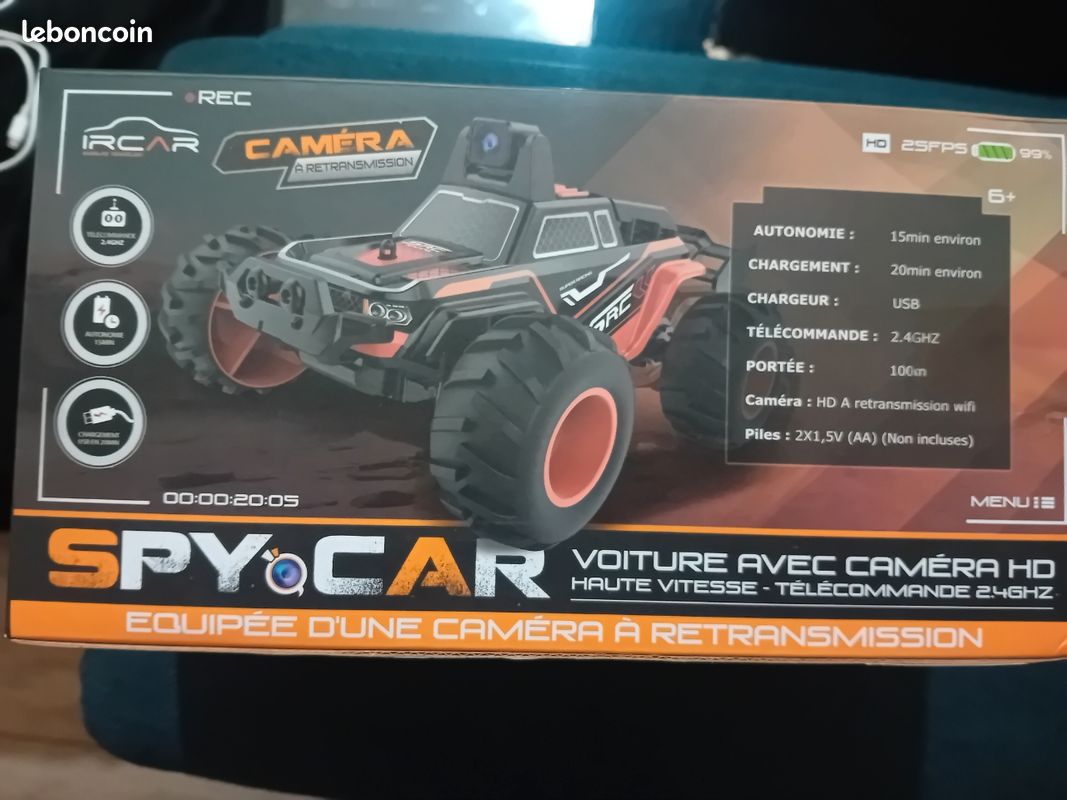 Voiture Télécommandée Avec Caméra HD 1080p FPV 5G - 2 Batteries, 60 Min D'Autonomie, Jouet Enfants Et Adultes Monster Truck Hot Wheels