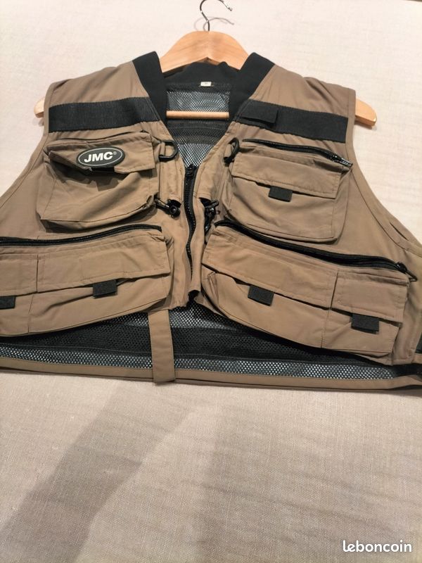 Gilet De Pêche Pfueger Homme 2XL Beige – Neuf Avec Petits Défauts