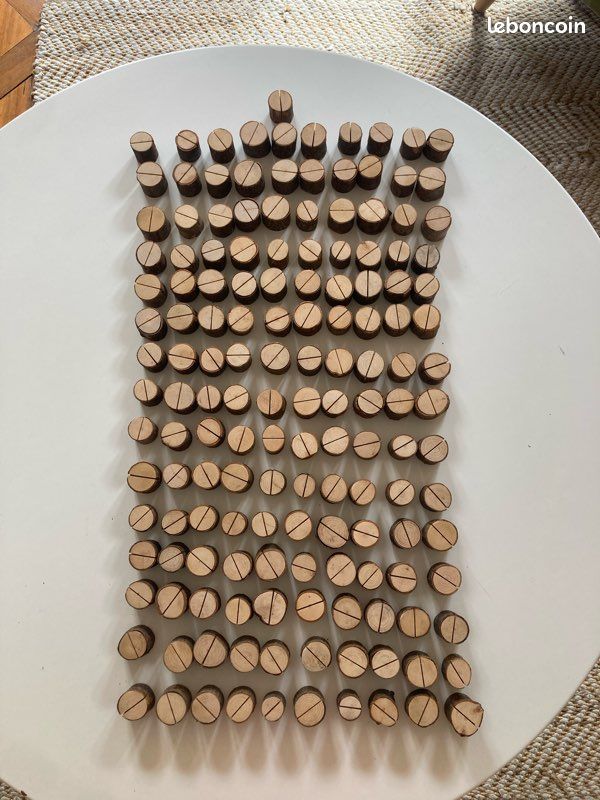 20 Pcs Porte-Cartes de Table en Bois Naturel Demi-Cercle avec Socle
