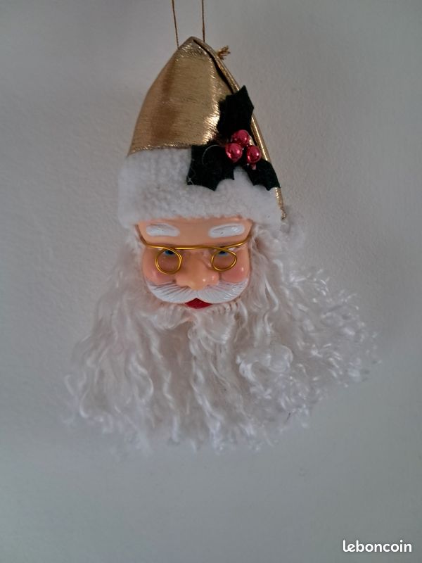Lot Anciens Personnages Père Noël - Décoration Sapin Noël Vintage - Lot De Figurines