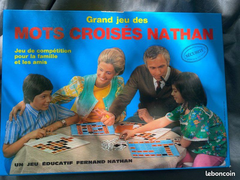 NATHAN / Années 70 / Jeu de Société / GRAND JEU DES MOTS CROISÉS / Jeu Nathan / Très bel état / 590 928 / Collector / Jeu de lettres type SCRABBLE / SUDOKU etc (image 1)