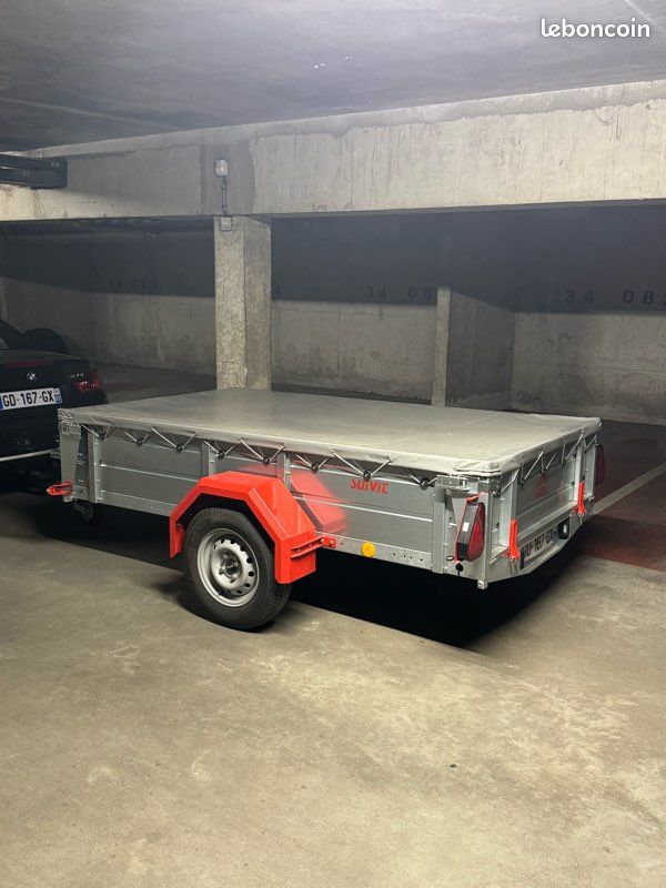 Remorque SUIVIT S600 basculante porte moto PTC 495 Kg / charge utile 265 Kg (image 2)