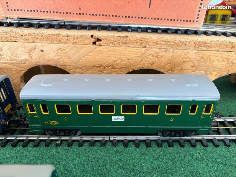 HORNBY O WAGON RESTAURANT TÔLE LITHO BOITE Lg 25 cm TRÈS BON ÉTAT 1954