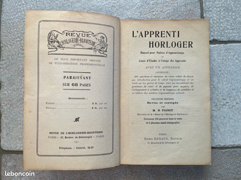 Livre Ancien : "L’horloger à L’établi" Par Schultz - Guide De Réparation De Montres, Occasion