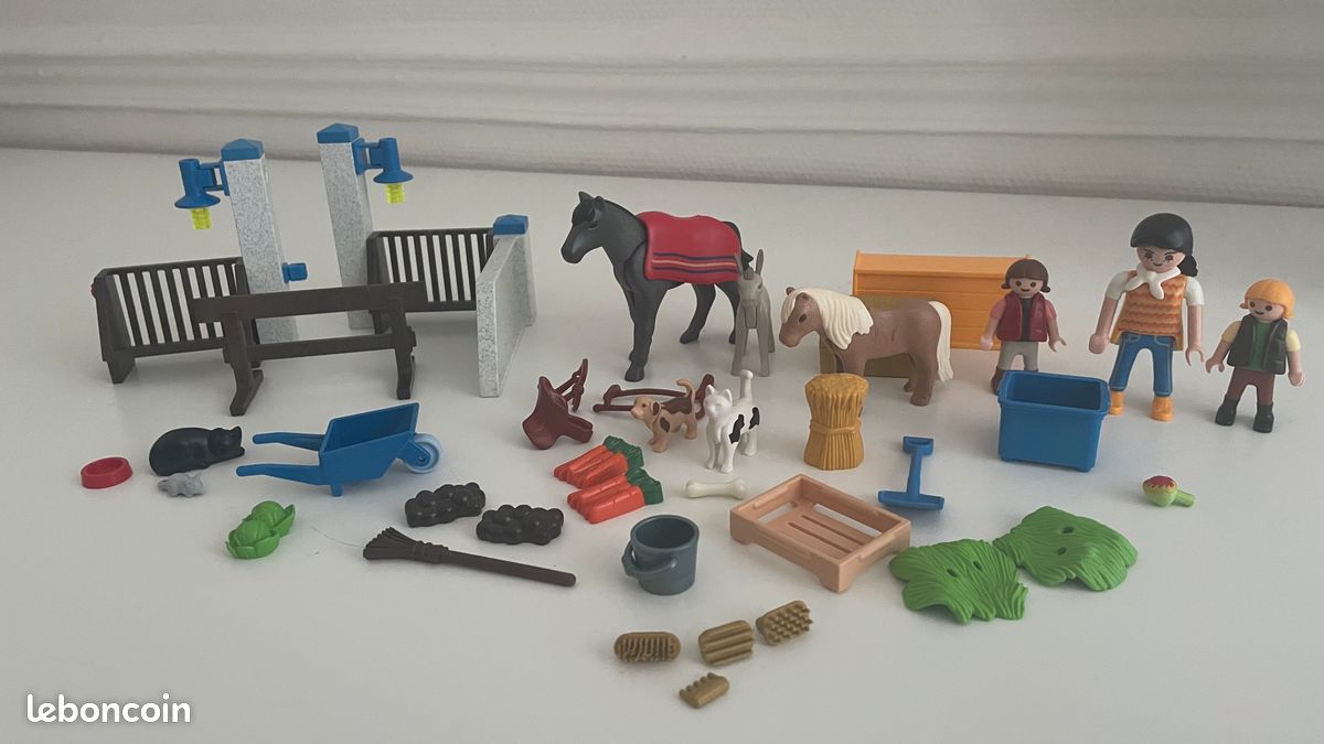 Playmobil Lot Centre Équestre Ferme Accessoires Chevaux Figurines Collection - Jeux & Jouets