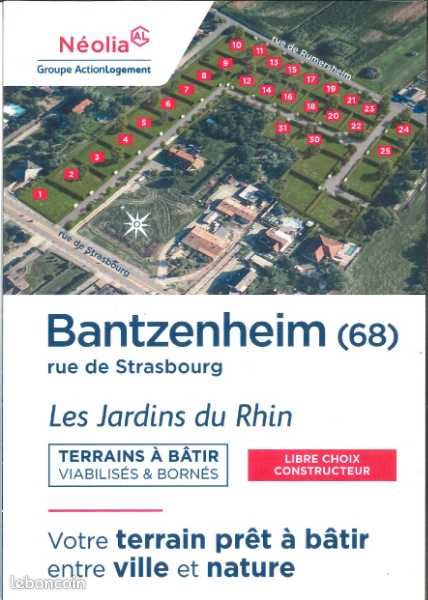 Terrain 530 m² · à Bantzenheim · 115 300 €