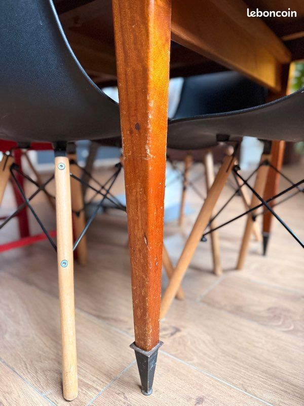 Table de salle à manger vintage années 60/70 – extensible, bois teinté (image 3)