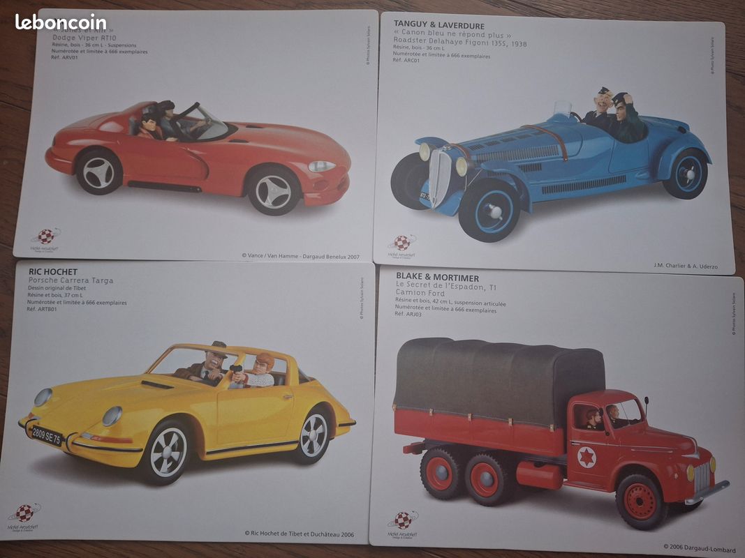 Camion Michel AROUTCHEFF Ford Rouge - Blake & Mortimer - Résine Et Bois 42 Cm