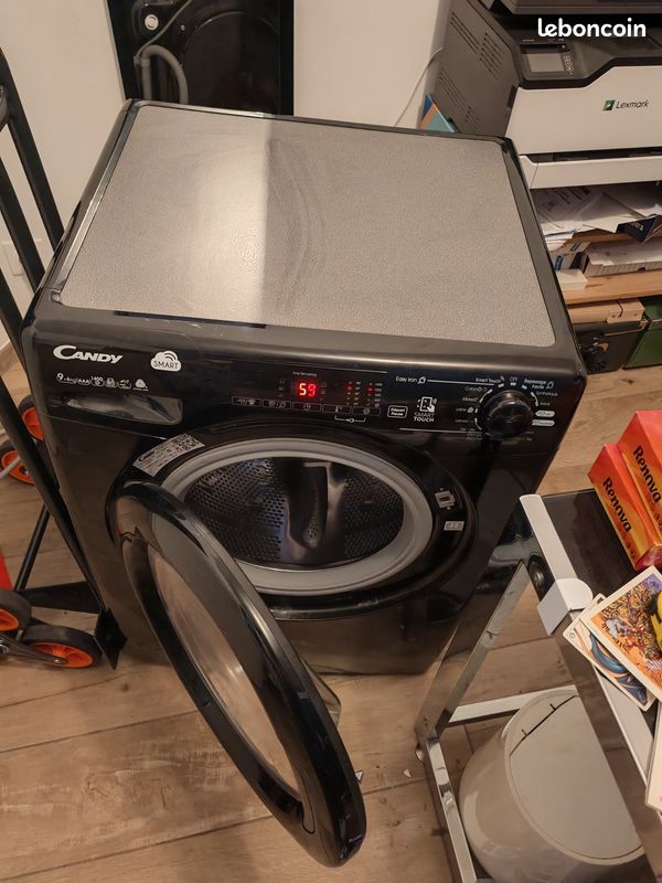 Machine à laver lavante séchante (lave linge sechant) CANDY CSWS 496TB 47, Hublot, 9 kG lavage, 6 kG séchage, classe énergétique A, 60 cm, noir (image 3)
