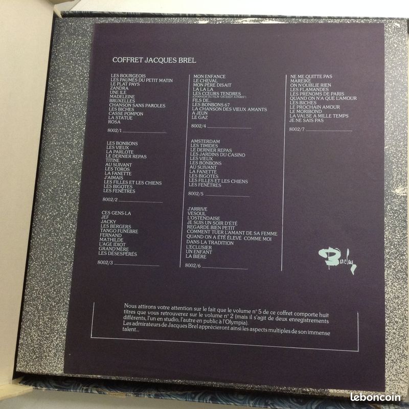 JACQUES BREL, coffret collector luxe Barclay / 7 vinyls 33t (image 2)
