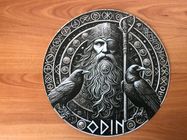 Plaque Murale Métal Dieu Viking Odin - 30 X 20 Cm - Décoration